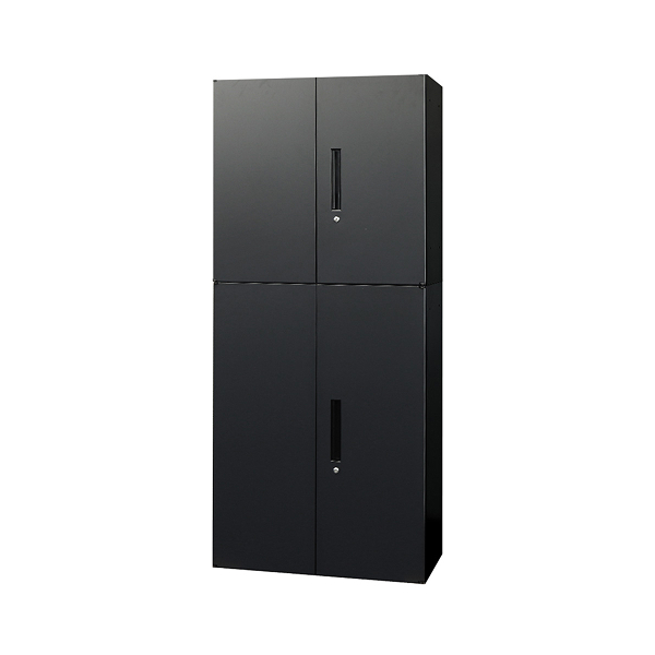 【法人限定】 EA-8040-2R3R-W-BK Netforce ブラック Easembly (イーセンブリー) [両開き書庫 2台セット 2段/3段 スチール書庫 幅800×奥行400] メーカー直送