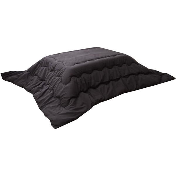 イケヒコ・コーポレーション 1380000002935 こたつ布団 正方形 掛け単品 つむぎ調 先染めつむぎIT ブラック 205×205cm 厚掛けタイプ メーカー直送