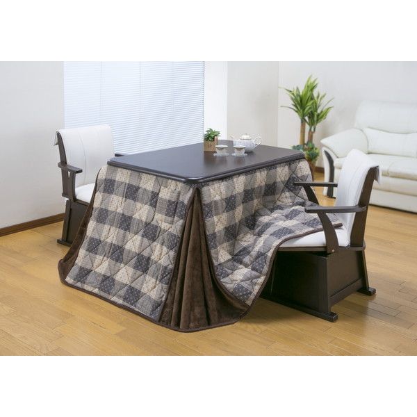 こたつ こたつセット こたつテーブル こたつ布団 チェア2脚(03980) ダイニングこたつ ファミリー・ライフ 105×80 ブラウン メーカー直送