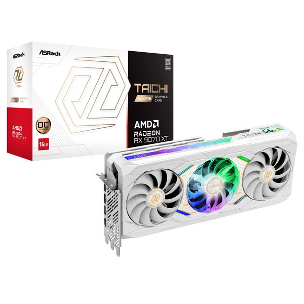 RX9070XT TCW 16GO ASRock 白いこと Radeon RX 9070XT Taichi White 16G OC [グラフィックゲーム盤] 製造会社直送