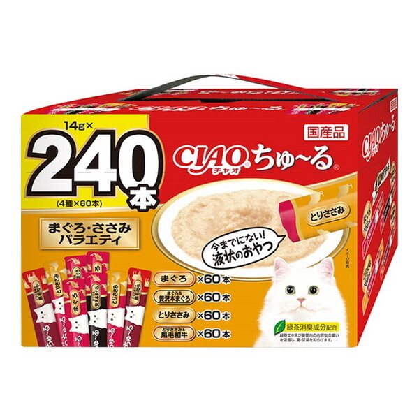 CIAO ちゅ〜る 240本入り(BOX)まぐろ・ささみバラエティ いなばペットフード