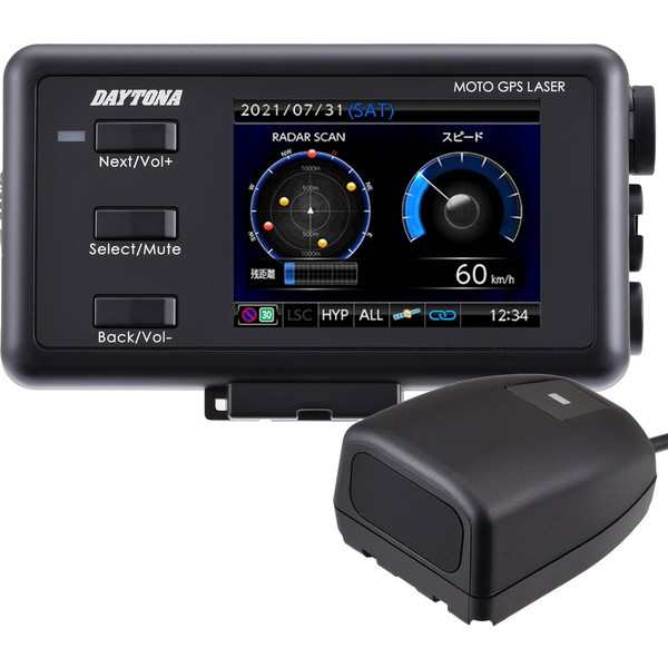 D25674 MOTO GPS LASER バイク用 レーダー探知機 デイトナ