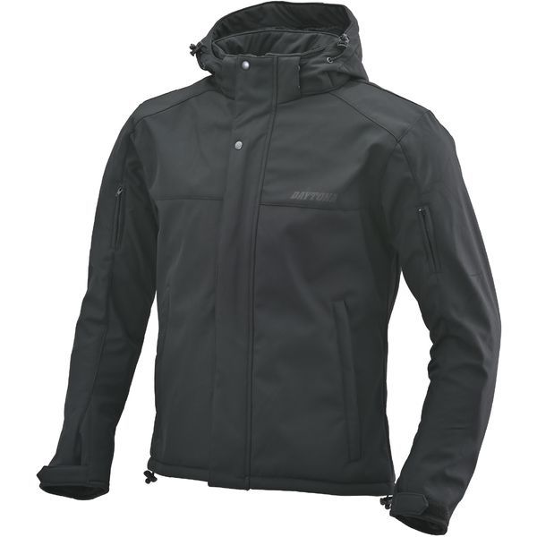 バイク用 ジャケット 春秋冬 ソフトプロテクター付属 防風 ストレッチ性 ソフトシェルジャケット DJ-005 ブラック 2XL 39637 Daytona