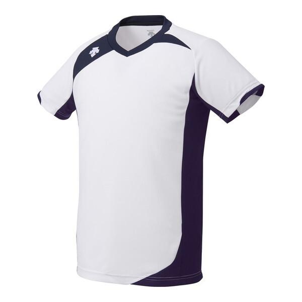 デサント バレーボール ハンソデバレーボールシャツ ホワイト×ネイビー L DSS4720B WHT DESCENTEの通販は 4,851円