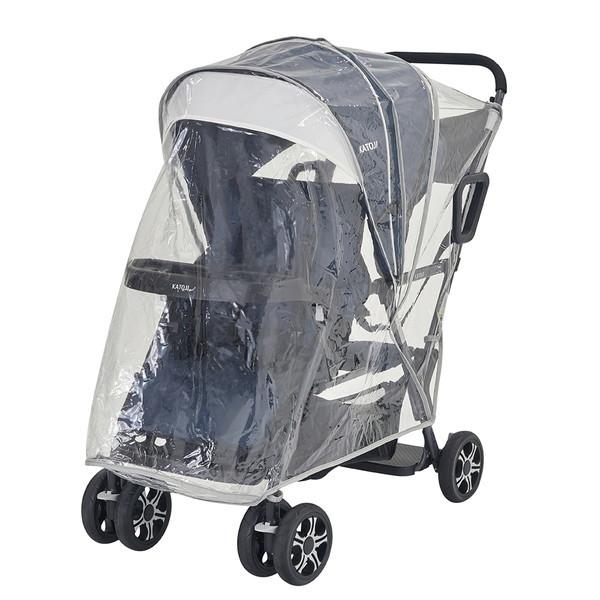 KATOJI 二人ベビーカー レインカバー付き 未使用 二人乗りベビーカー用レインカバー 42503 KATOJI 【保証期間：1年】の