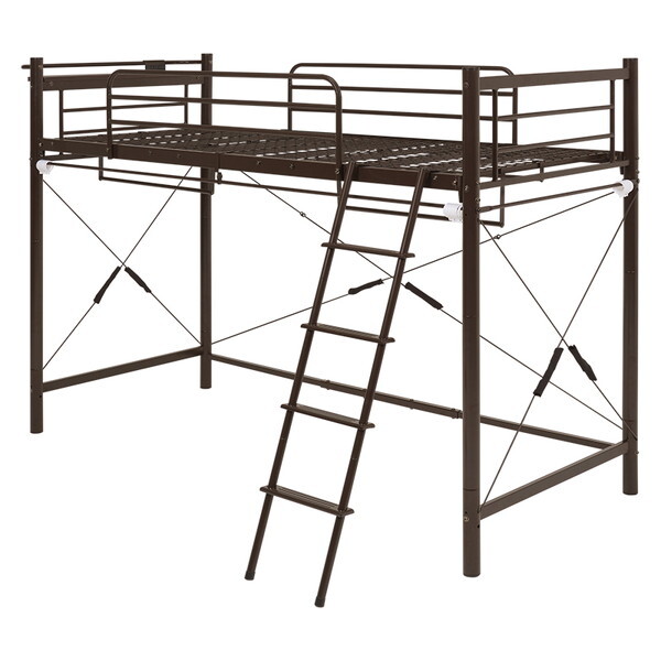 KH-3691DBR 萩原 ダークブラウン [カーテンを取り付けられるロフトベッド] メーカー直送