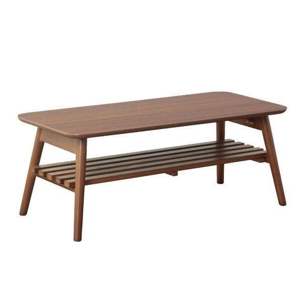 IW-4090 BR 折りたたみテーブル棚付き ブラウン 岩附 メーカー直送