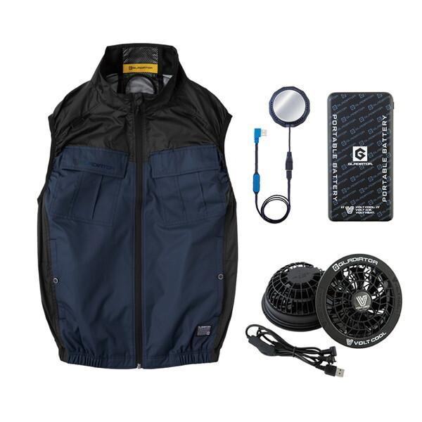 G254149 ボルトクールベストペルチェセット ネイビー XL コーコス (PSE適合)