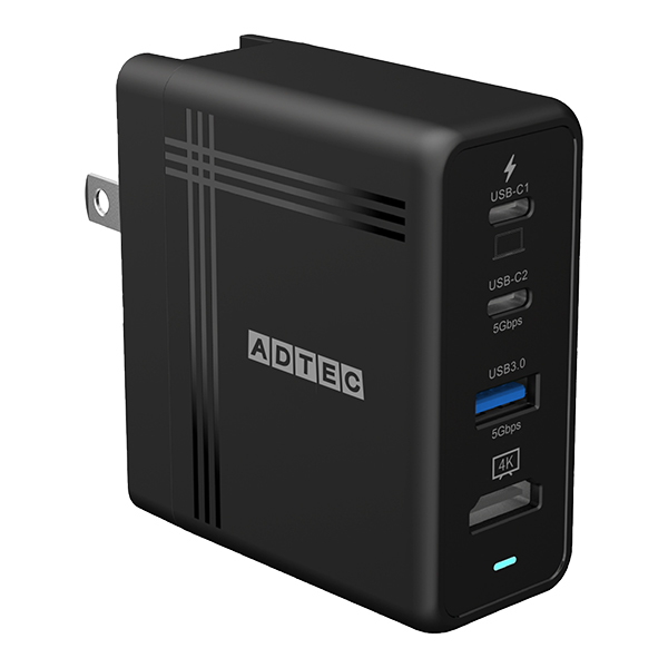 APD-V074AC2H-BK ADTEC [PD対応 4K出力 USB Hub AC充電器 74W]の通販は