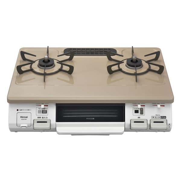 ガスコンロ 都市ガス リンナイ 2口 KG64TW2L-13A ピュアベージュ 左強火力