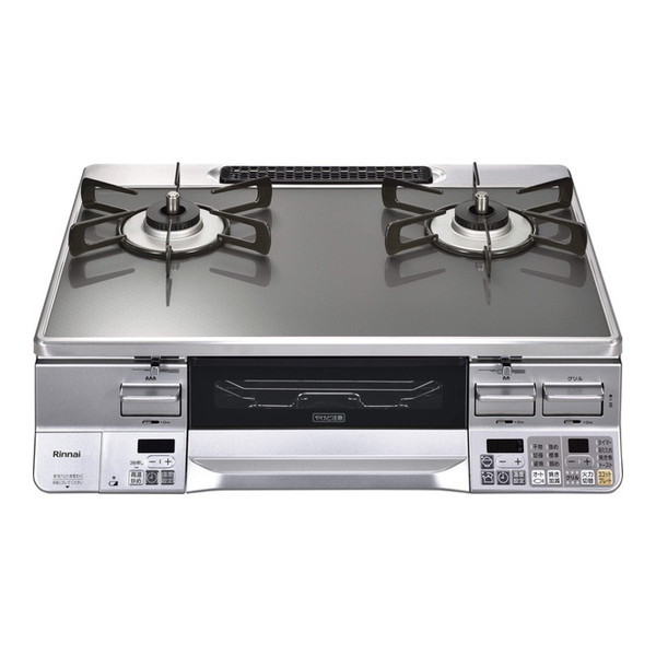 Rinnai RTS65AWG31R2GA-VL-13A クリアミッドグレー/シルバー ラクシエプライム ガスコンロ (都市ガス用・2口・左強火力・59cm) ココットプレート付属 冷温庫 20L ツインバード TWINBIRD HR-EB08W ホワイト 白 2電源式