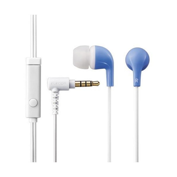 イヤホン マイク付き 有線 エレコム ELECOM EHP-CN300MBU ステレオヘッドホン カナル CN300 ブルー