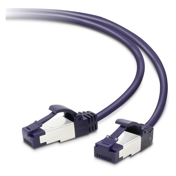 ELECOM LD-OCTST/BM100 LANケーブル CAT8 爪折れ防止 スリム 10m ブルーメタリック
