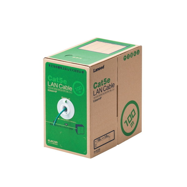 LD-CT2/DG100/RS RoHS対応LANケーブル CAT5E 100m ダークグリーン 簡易パッケージ ELECOM メーカー直送の通販は 7,770円