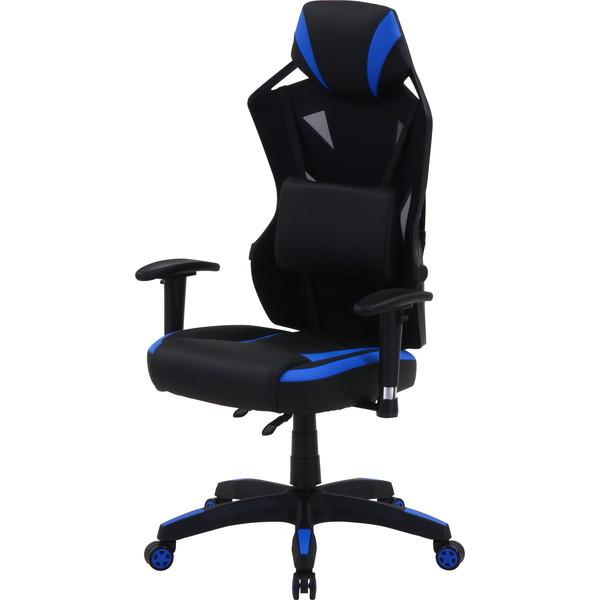 19428 メッシュゲーミングチェア レイズ BL ブルー 不二貿易 メーカー直送の通販は