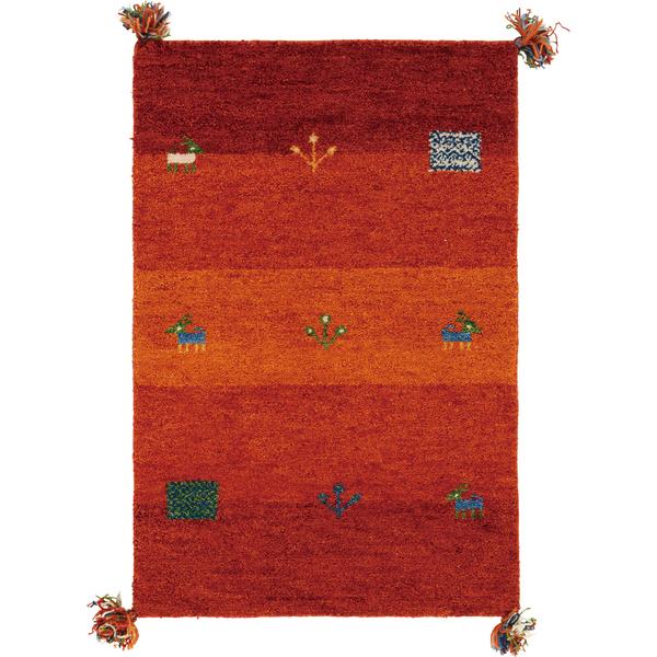 萩原 270034231 ギャッベ マット ラグ GABBEH D16 オレンジ 70×120cmの通販は