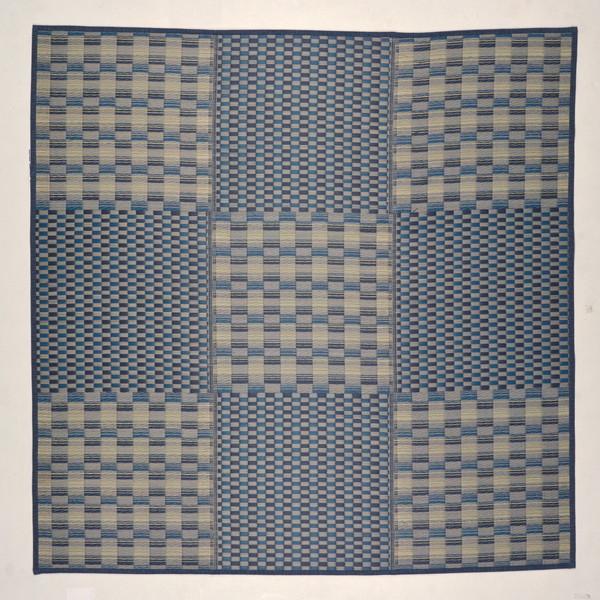 81948403 涼しさを感じられる和風な市松柄のい草引っ敷き キハチ 240×240 青味 萩原 製造会社直送