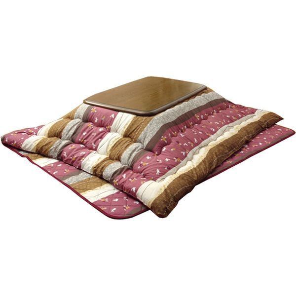 イケヒコ・コーポレーション 1160300250401 和柄 こたつ布団セット 長方形特大 こよみ ローズ 205×315cm メーカー直送