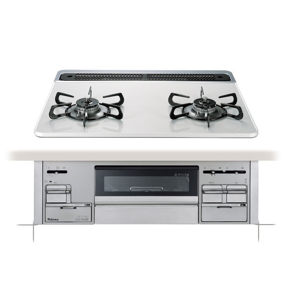 ビルトインガスコンロ プロパンガス パロマ 2口 シスト PD-200WS-60CV ティアラシルバー 幅60cm 両側強火力