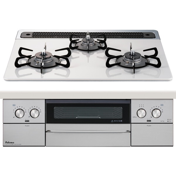 PD-829WS-60CV-13A パロマ ティアラシルバー WITHNA (ウィズナ) [ビルトインガスコンロ (都市ガス用・3口・左右強火タイプ・幅60cm)]
