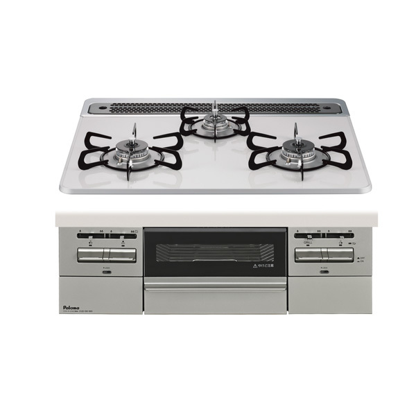 PD-743WS-60CV-LP パロマ ティアラシルバー BRilliO ブリリオ [ビルトインガスコンロ (LPガス・60cm・3口・水無し両面焼き)]