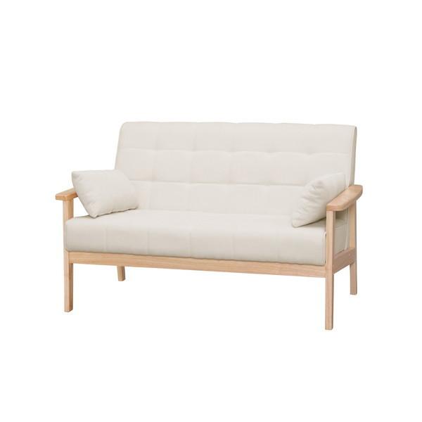ソファ 2人掛け ウッドフレーム ファブリックWFS-2Sオフホワイト アイリス