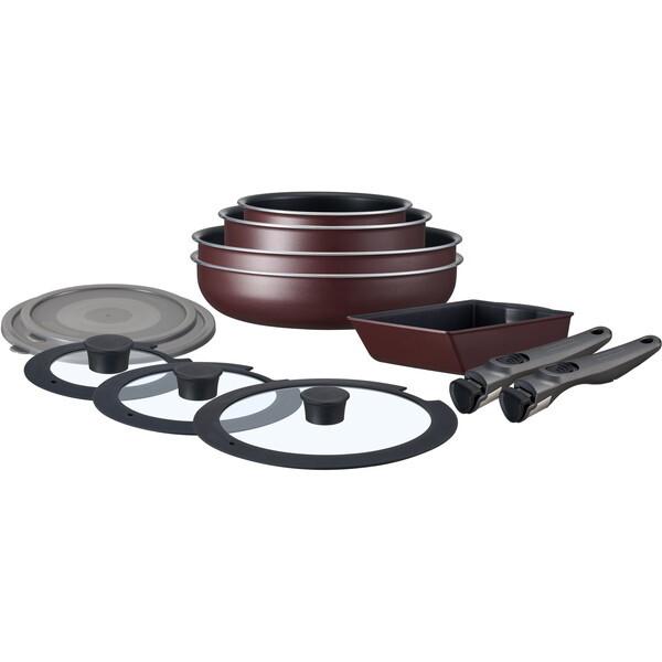 EHDC-T12S ワインレッド アイリスオーヤマ [TERACOAT 12点セット IH対応]の通販は