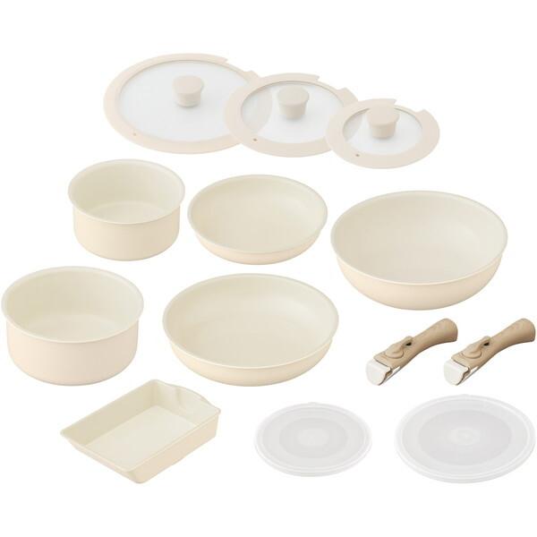 CC-13S ディープアイボリー アイリスオーヤマ [セラミックカラーパン13点セット IH対応] メーカー直送の通販は