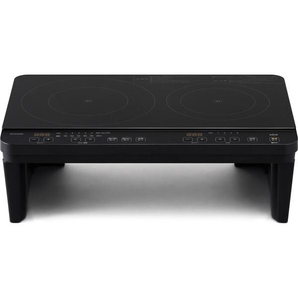 IHクッキングヒーター 2口 据置型 据え置きコンロ IHコンロ IH調理器 卓上IH調理器 IHコンロスタンド付 揚げ物  一人暮らし 新生活 家族 自炊 ブラック IHK-WT41S-B