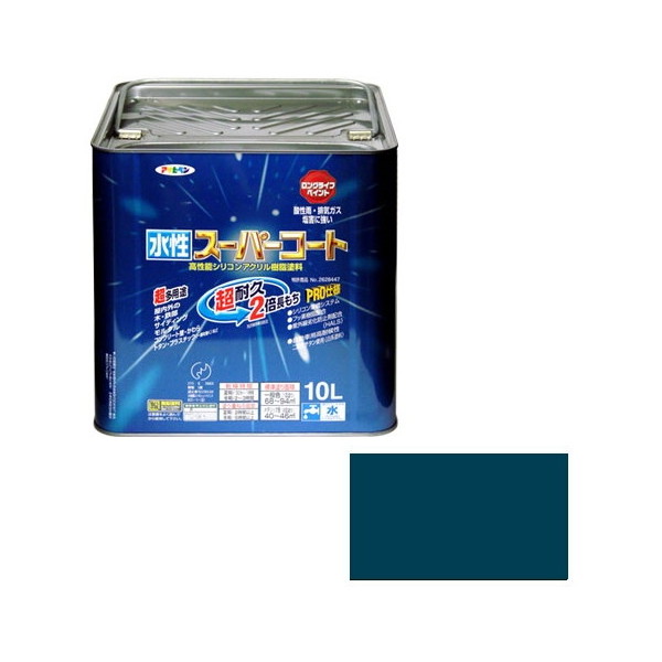 水性スーパーコート 10L (オーシャンブルー) アサヒペン