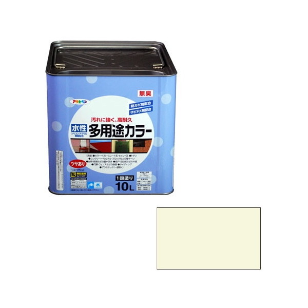アサヒペン 水性多用途カラー 10L (ミルキーホワイト)
