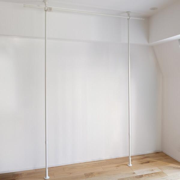 Naivis TOSO つっぱりカーテンレールセット 2.7m ホワイト(リングランナー×30) メーカー直送