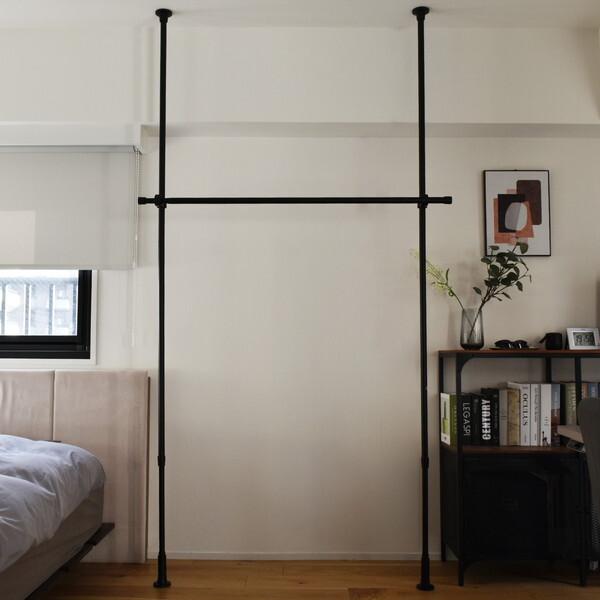 Naivis TOSO つっぱりハンガーセット一段 2.7m ブラック メーカー直送の通販は