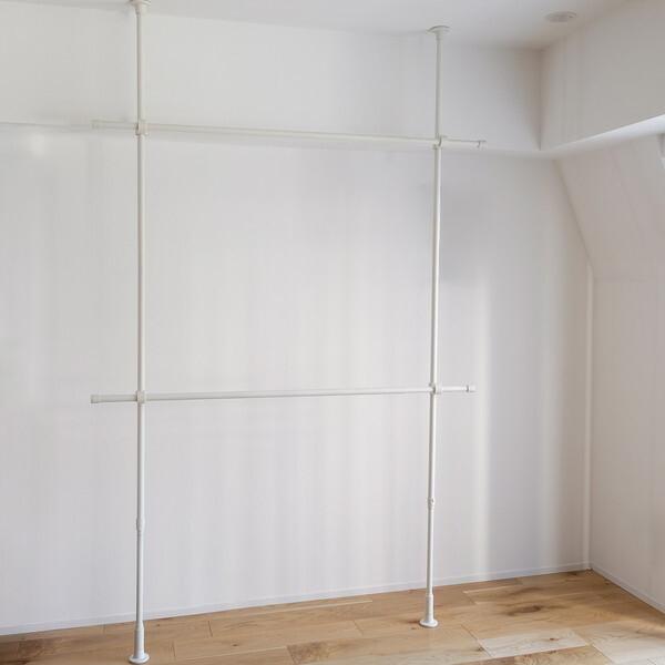 Naivis TOSO つっぱりハンガーセット二段 2.0m ホワイト メーカー直送の通販はハンガーラック