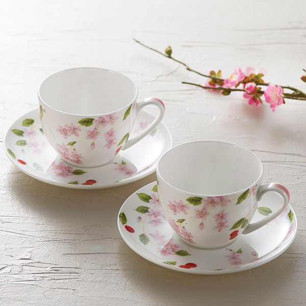 05101603 CBPH-34006-2 エインズレイ〈チェリーブロッサムハピネス〉 ペアティー碗皿の通販は 8,325円