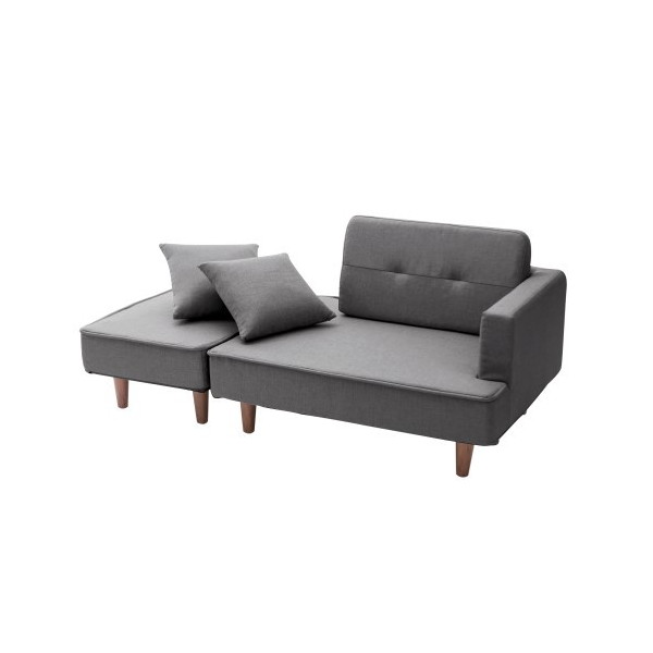 NAP カウチソファ アッシュグレー 日本製 座面ポケットコイル 二人掛け A969p-625GRY CELLUTANE メーカー直送の通販は 22,260円