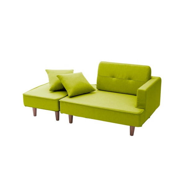 NAP カウチソファ ダリアングリーン 日本製 座面ポケットコイル 二人掛け A969p-643GRN CELLUTANE メーカー直送の通販は