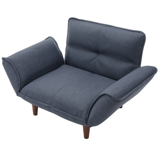 A282p-612DBL デニム調インディゴブルー 和楽 CELLUTANE [カウチソファ 日本製 14段 リクライニング 一人掛け] メーカー直送の通販は