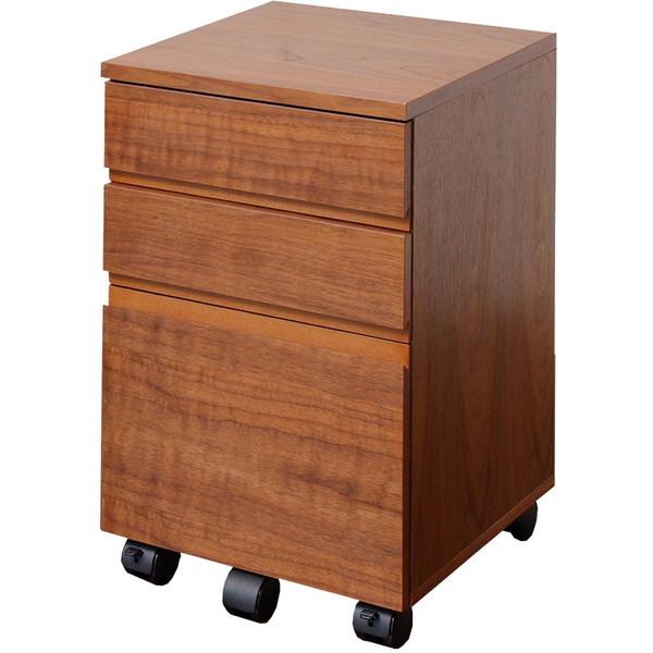 K-2547BR/ Walnut Desk ChestW340 ブラウン 市場株式会社 [デスクチェスト] メーカー直送