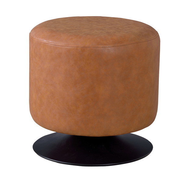 スツール 回転 おしゃれ 椅子 イス チェア ラウンドチェア レザー オットマン 北欧 カフェ ヴィンテージ キャメル メーカー直送