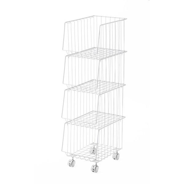 AKB-439WH ホワイト 東谷 [スタッキングワゴン4D] メーカー直送の通販はランドリーラック