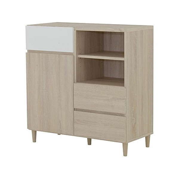 佐藤産業 HM90-90C IV アイボリー／ブラウン HELM（ヘルム） [キャビネット(90cm幅)]の通販は 26,110円