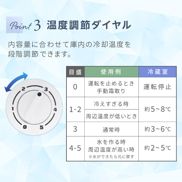 冷蔵庫 47L コンパクト 大容量 右開き 1ドア 44cm 一人暮らし セカンド冷蔵庫 温度調節 省スペース 耐熱板 静音 白 ホワイト JR047HM01 マクスゼン_5