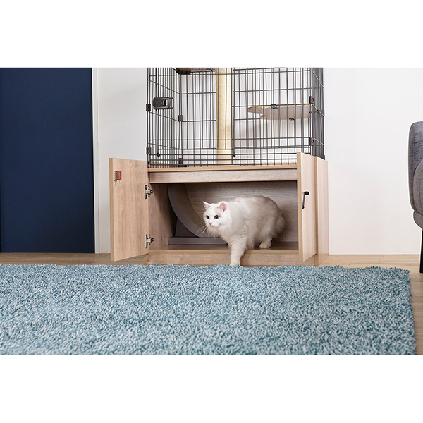 猫 PKC-800 アイリスオーヤマ ケージ 2段 おしゃれ 爪とぎ 猫 トイレ
