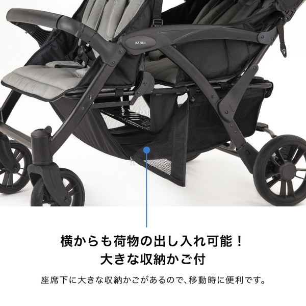 4人乗りベビーカー KATOJI ブラック 41466 生後6か月〜36か月頃まで 【保証期間：1年】_7