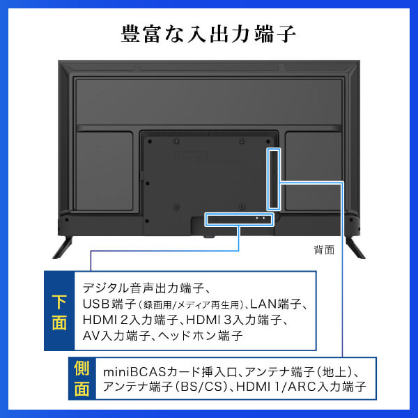 MAXZEN MVU43CH07 [43V型 地上・BS・110度CSデジタル 4K対応 液晶テレビ]_7