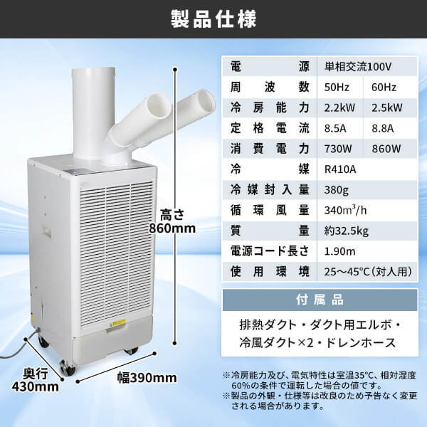 スポットクーラー 業務用 ツインダクト エアコン スポットエアコン