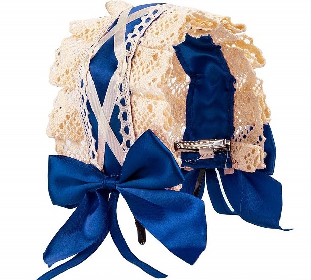 ロリータ カチューシャ メイド ゴスロリ ヘッドドレス 髪飾り レース 青 メール便で発送 の通販はau Pay マーケット アールトレードショップ