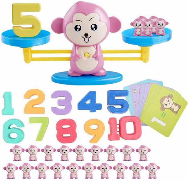 知育玩具 てんびん バランスゲーム 子供 おもちゃ 猿 ピンク 幼児 天秤 数字 重さの通販はau Pay マーケット アールトレードショップ