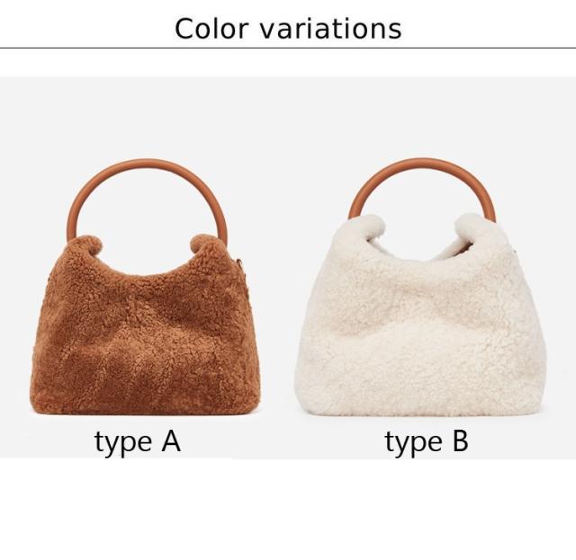ファーバッグ ムートンバッグ ショルダーバッグ レディース ハンドバッグ 2way ナチュラル 本革 送料無料 ファーバッグ ムートンバッグ ショルダーバッグ レディース